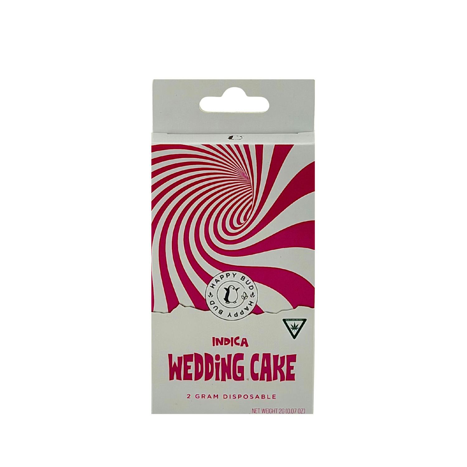 Happy Bud - Disposable Vape - (2g) - Indica - **WEDDING CAKE** (2/$18)