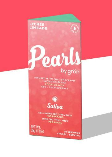 GRON - Pearls 1:1:1 Lychee Limeade THC:CBD:CBC 10pk [S]