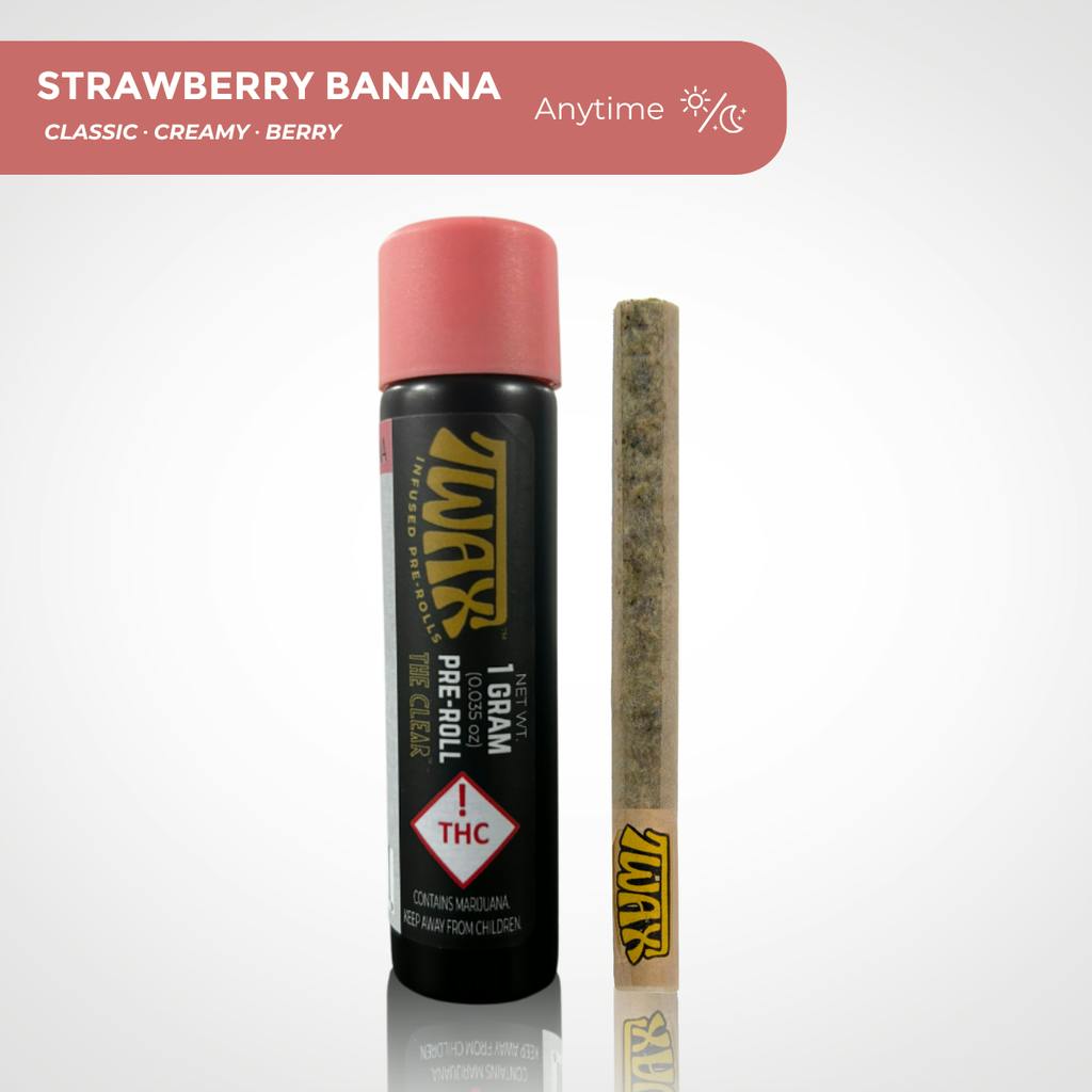 The Clear TWAX Strawberry Banana Infused Preroll 1 g