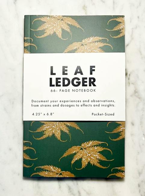 NOTEBOOK | LEAF LEDGER POCKET SIZE (EMERALD AND GOLD)