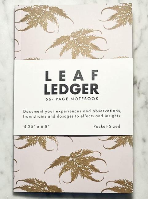 NOTEBOOK | LEAF LEDGER POCKET SIZE (CHAMPAGNE AND GOLD)