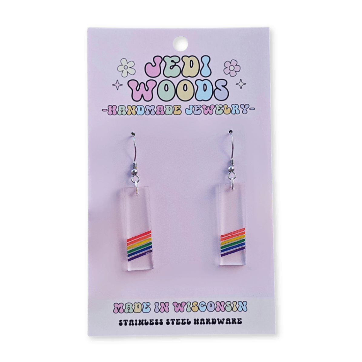 EARRINGS | SUBTLE RAINBOW PRIDE BAR