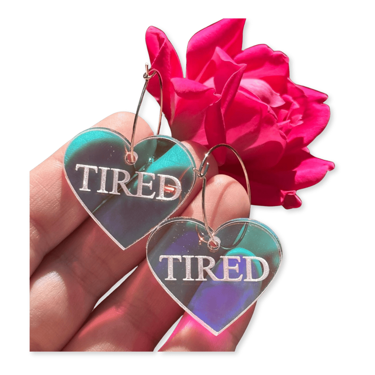 EARRINGS | IRIDESCENT TIRED HOOP