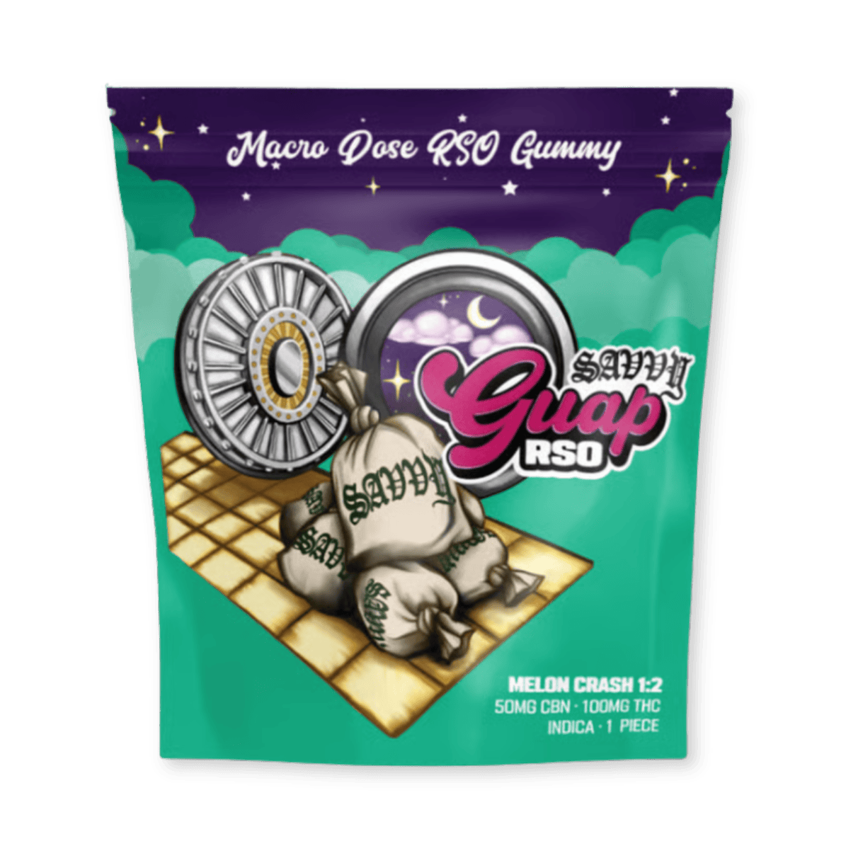 RSO GUMMY | MELON CRASH 1:2 CBN:THC | 100MG | 1PK