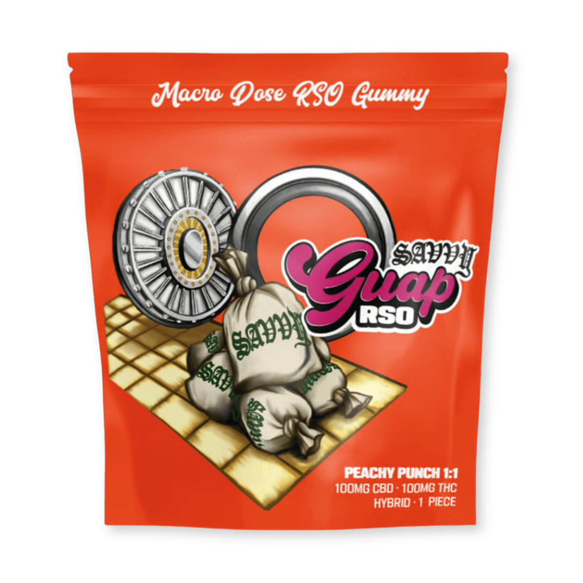 RSO GUMMY | PEACHY PUNCH 1:1 CBD:THC | 100MG | 1PK