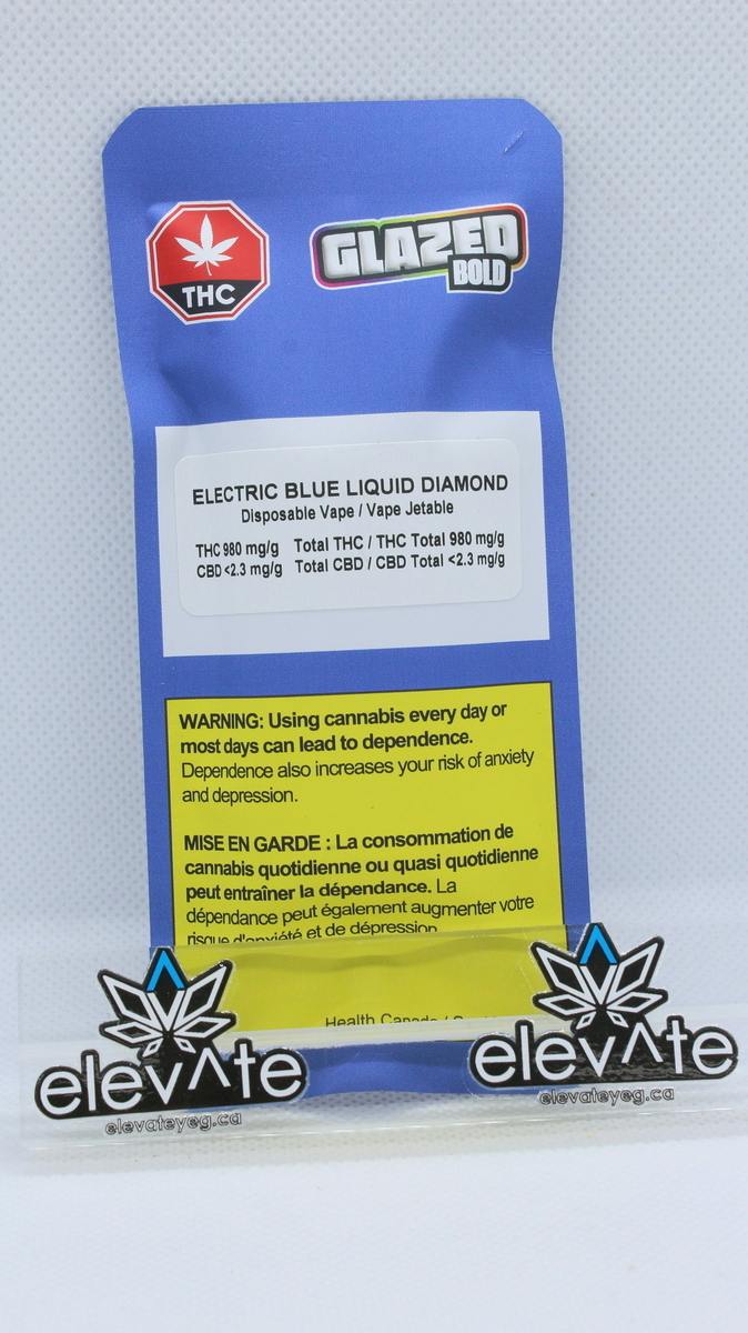 Bold Glazed Electric Blue Liquid Diamond Disposable Vape 1g