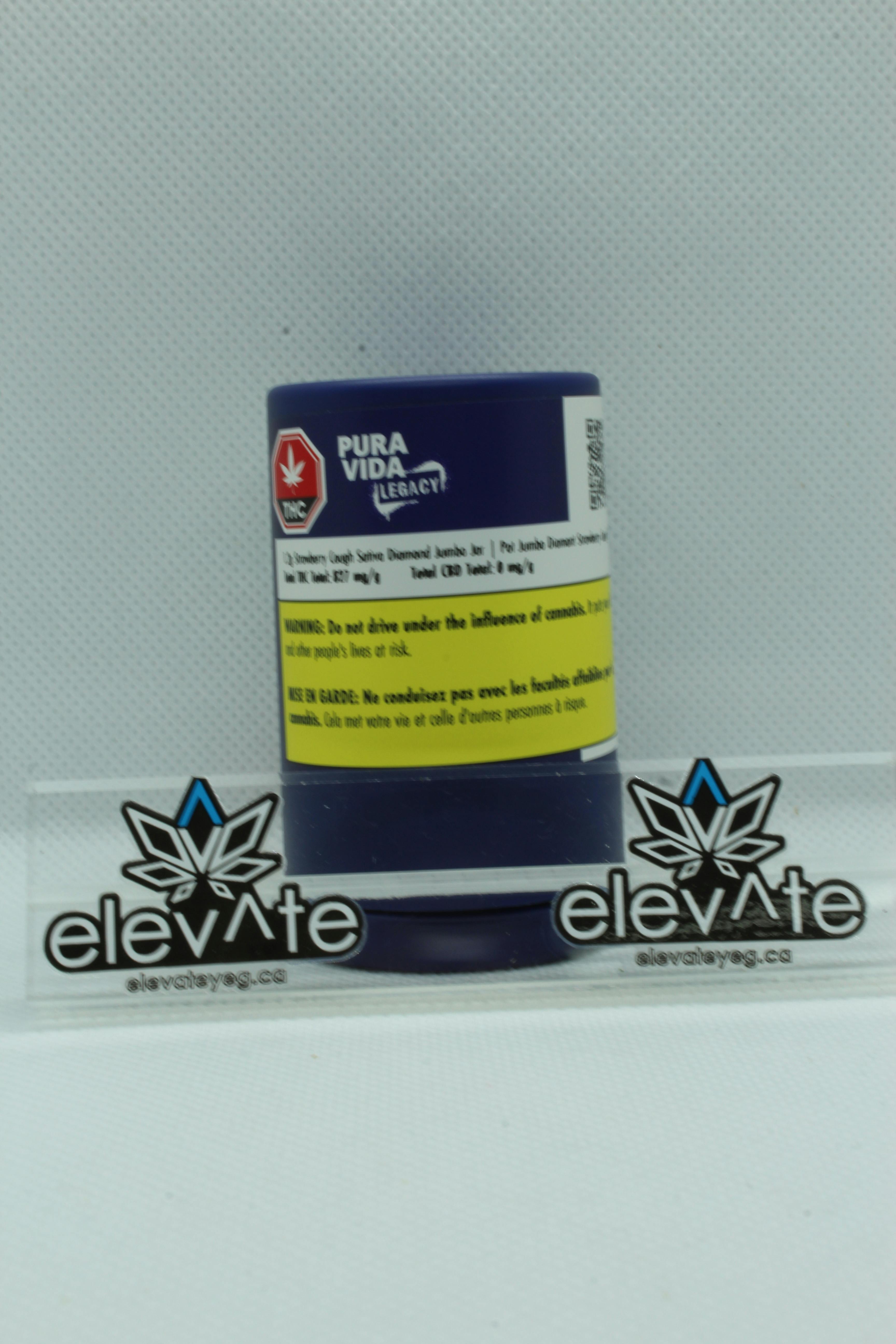 Pura Vida Strawberry Cough SATIVA Diamond Jumbo Jar 1.2g