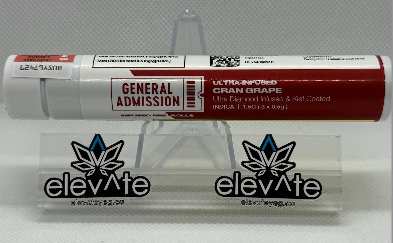 General Admission Cran Grape Diamond Infused 3 x 0.5g Pre-Rolls