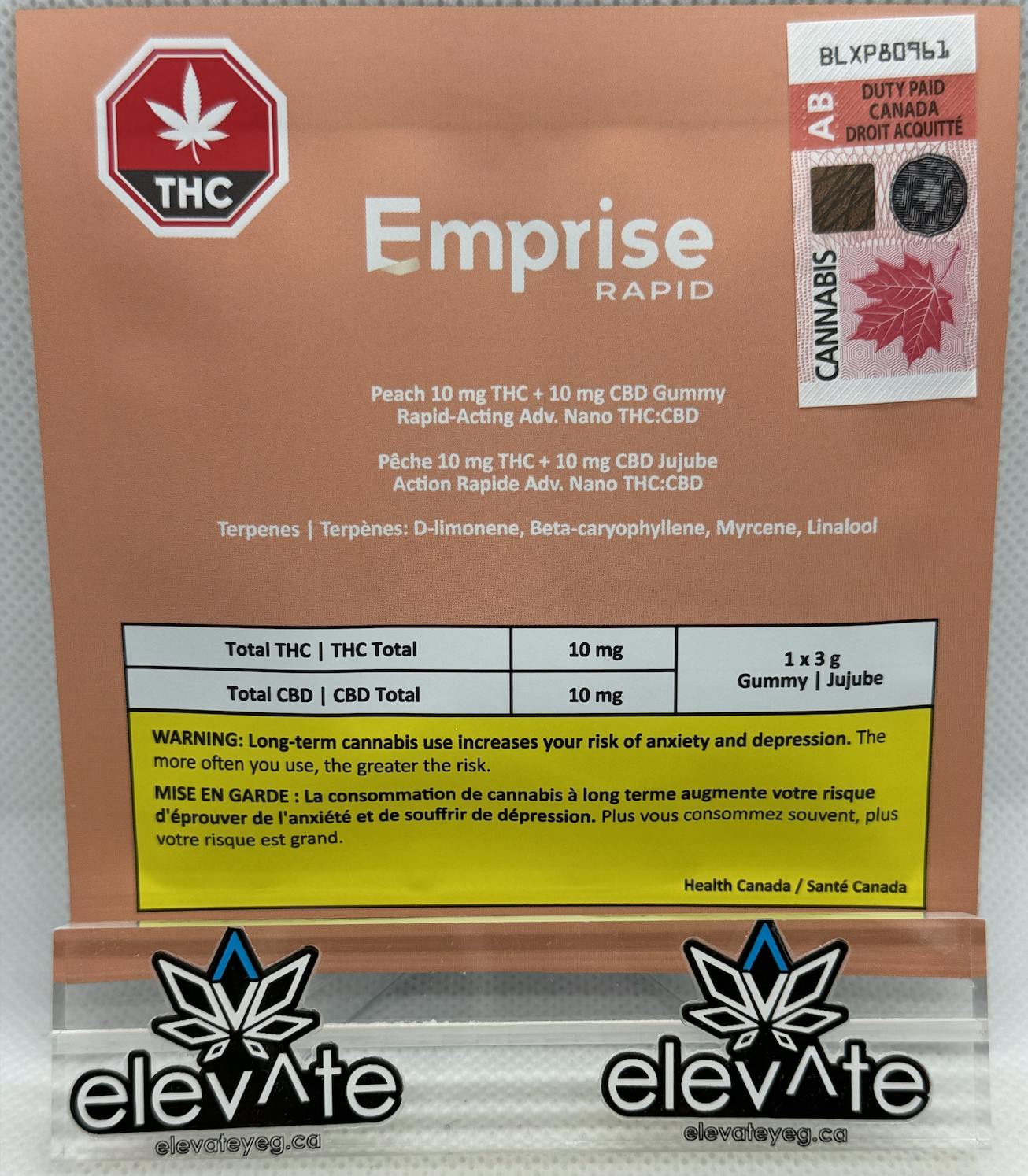 Emprise Rapid Rapid Peach THC:CBD Soft Chew x1