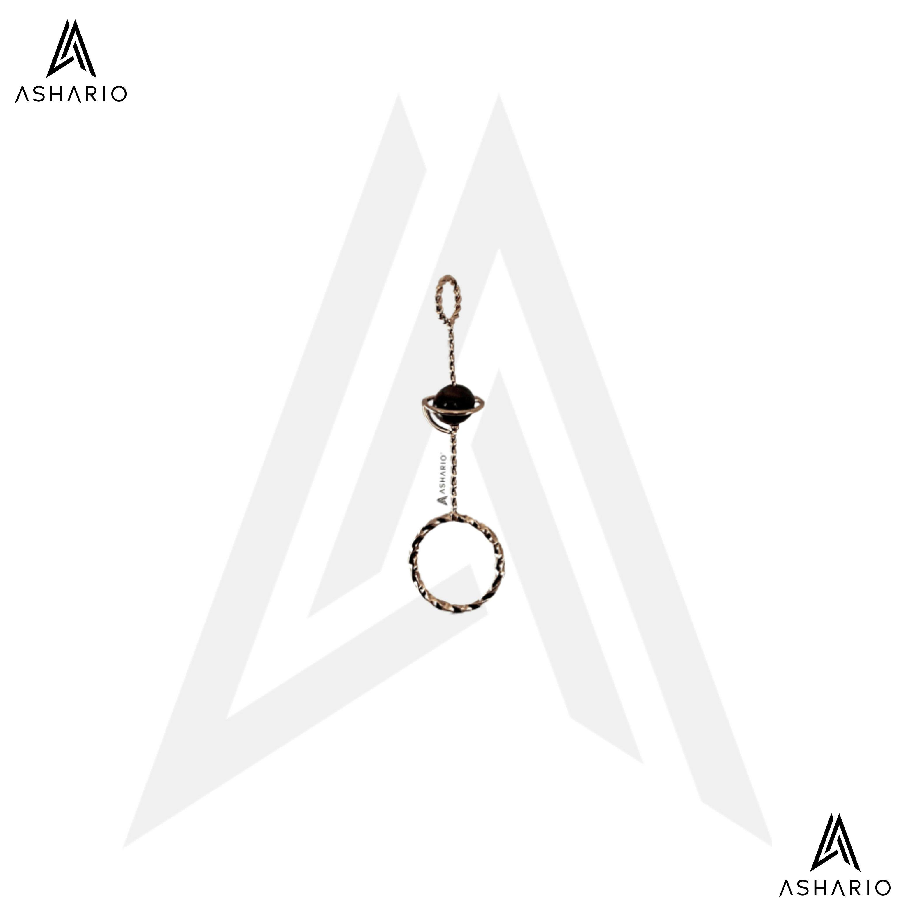 ASHARIO Pre-Roll Ring Holder - Planet (Rose Gold) - Brown