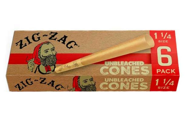 Zig Zag - 1¼ Cones Unbleached 6pk