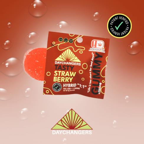 Daychangers 250mg -Tasty Strawberry |1:1 Hybrid THC