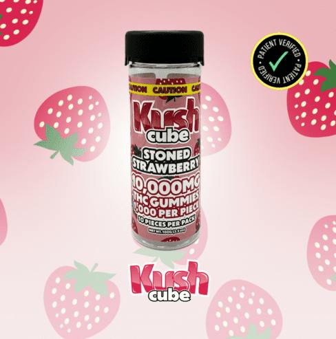 Kush Cubes 10,000mg Gummies 10CT - Stoned Strawberry