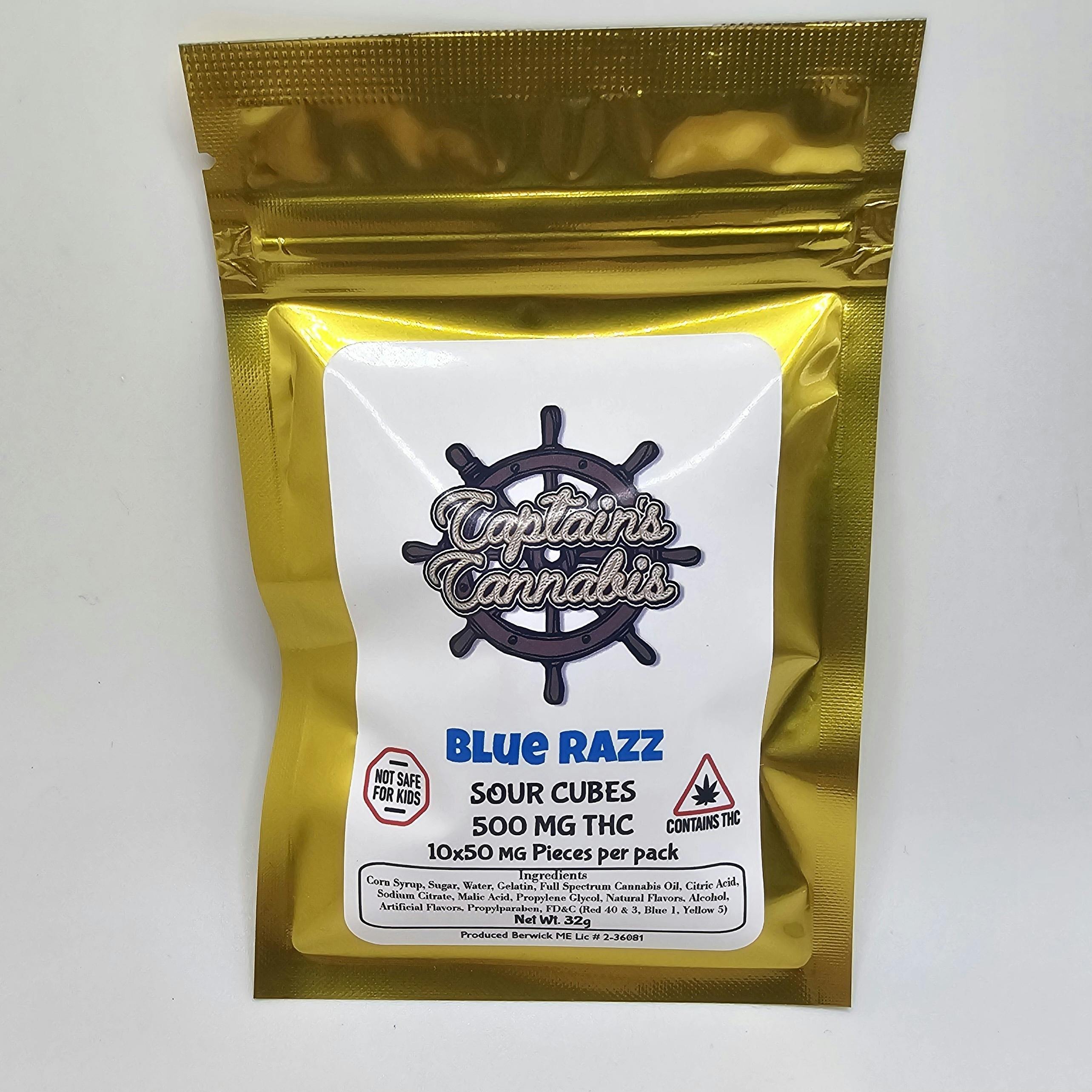 Blue Razz - 500 Mg Sour Cubes - Captains Cannabis