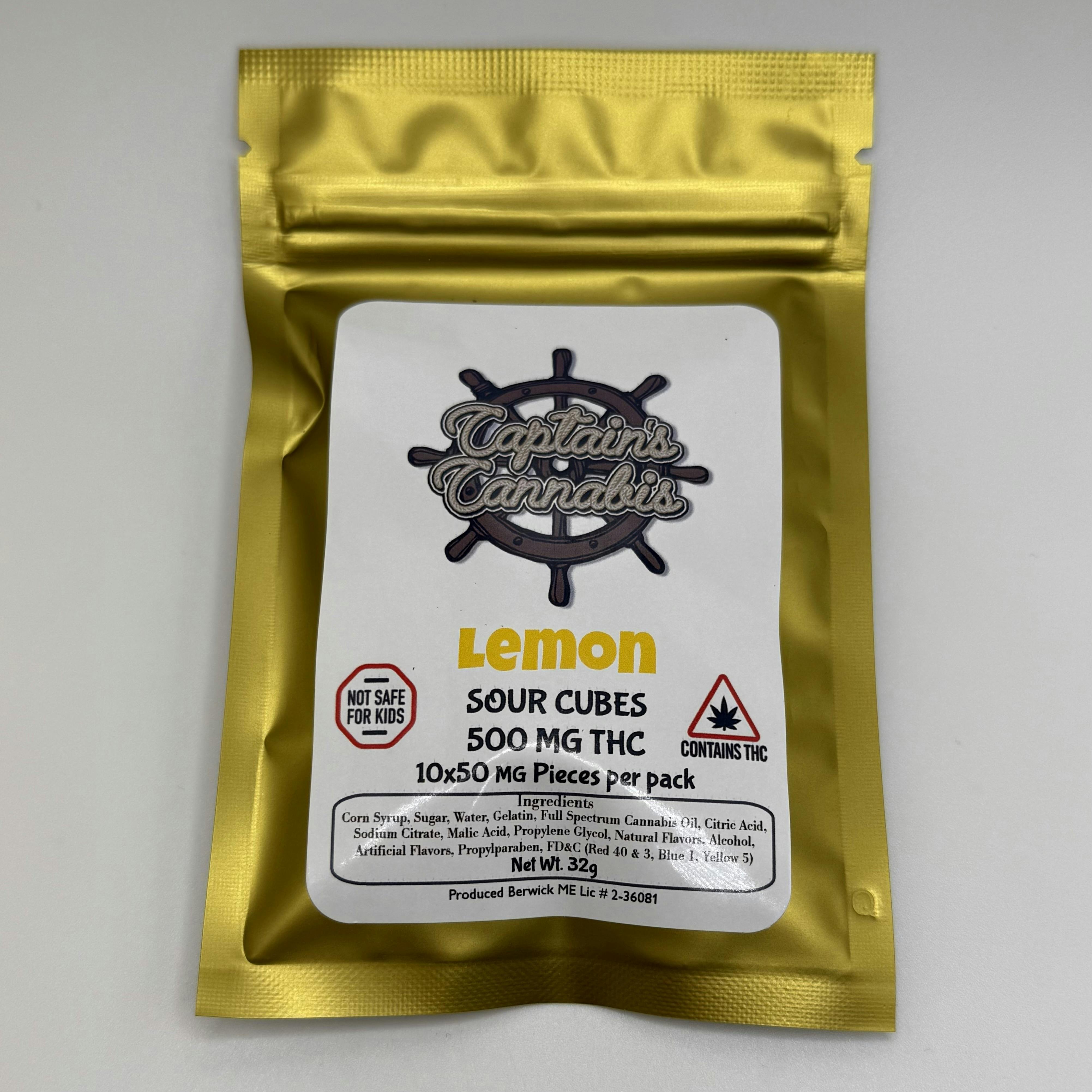 Lemon - 500 Mg Sour Cubes - Captains Cannabis