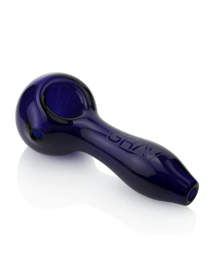 Grav 4" Classic Glass Spoon Hand Pipe - | Blue