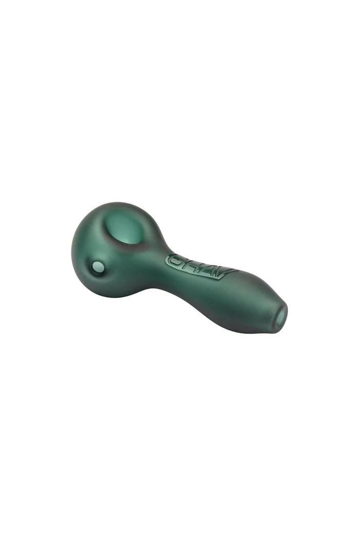 Grav 4" SandBlasted Glass Spoon Hand Pipe - | Lake Green