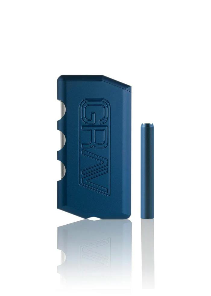 Grav Dugout w/ One Hitter Taster Pipe - | Midnight Blue