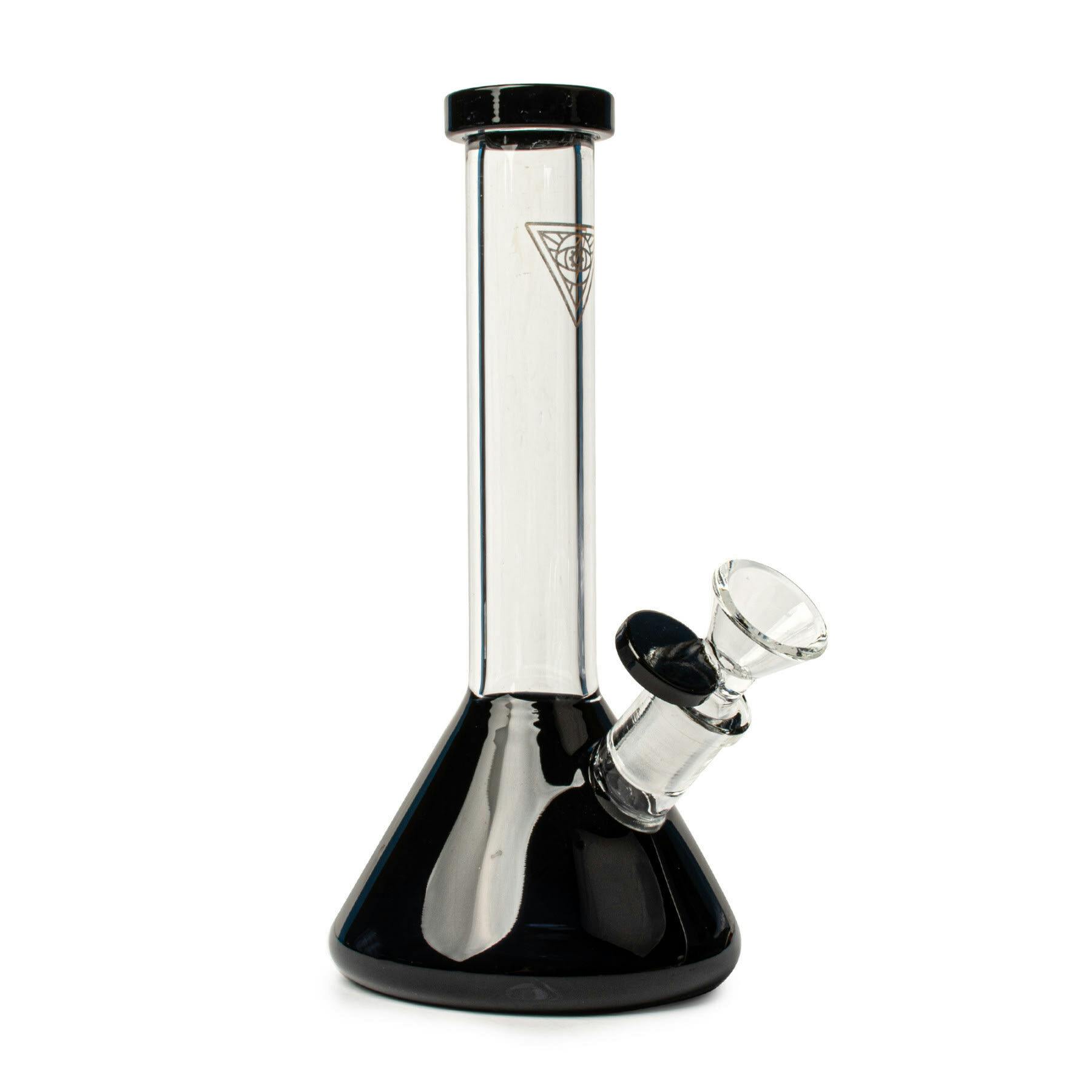 Black 8" Midge Mini Beaker w/ Fixed Downstem