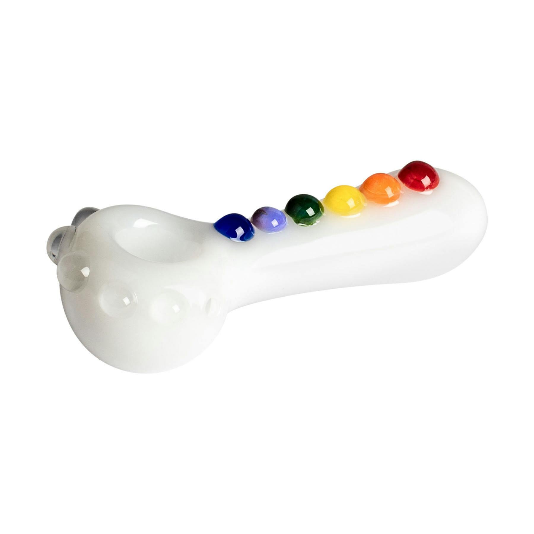 4" White Gumdrops Hand Pipe
