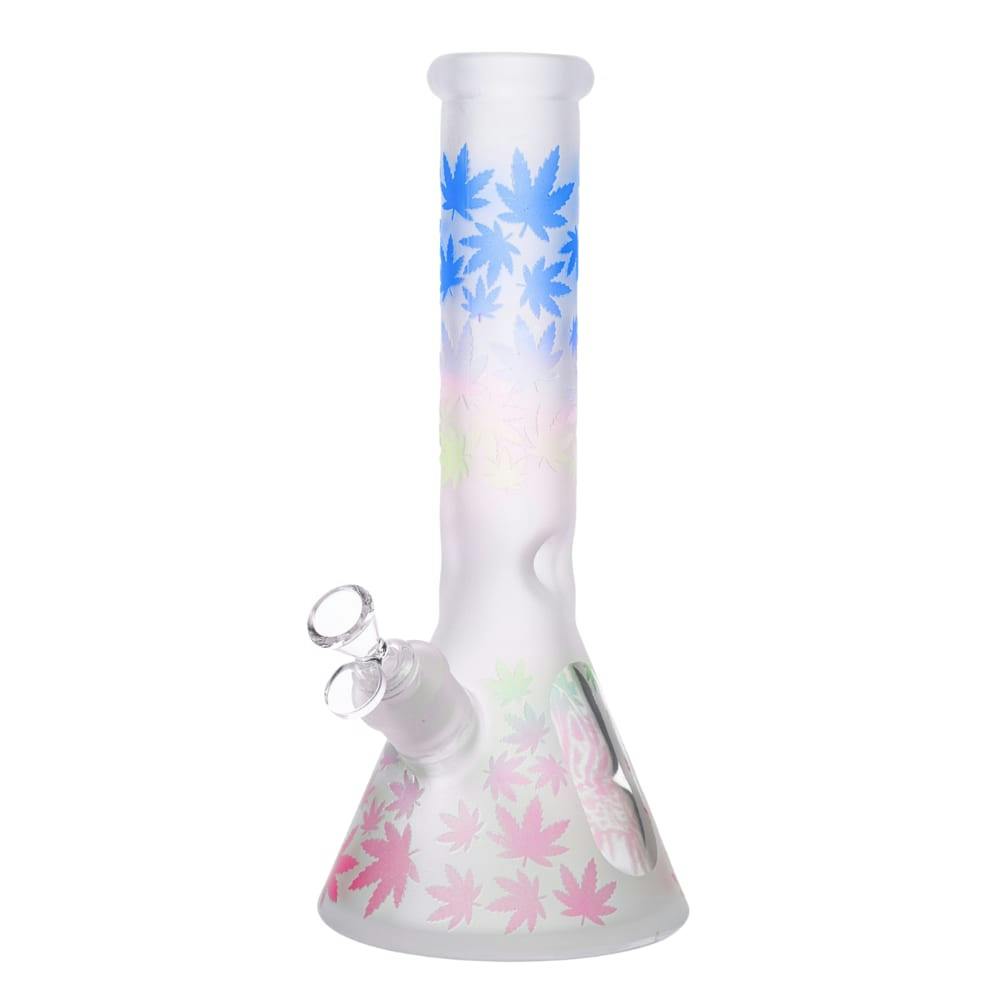 12" Blue Faded Leaf Bong