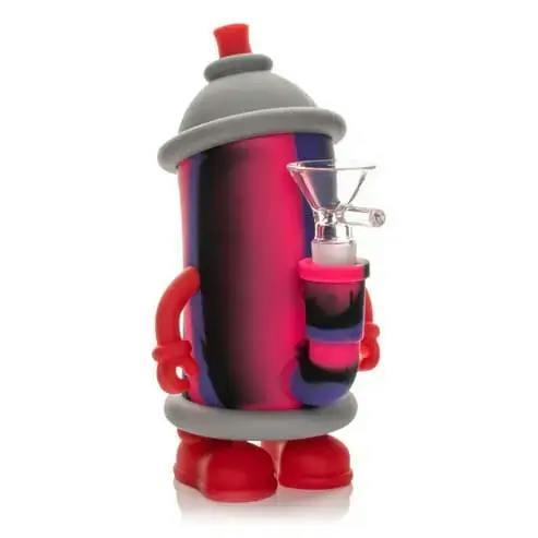 Red, Purple, Black Spray Paint Bong