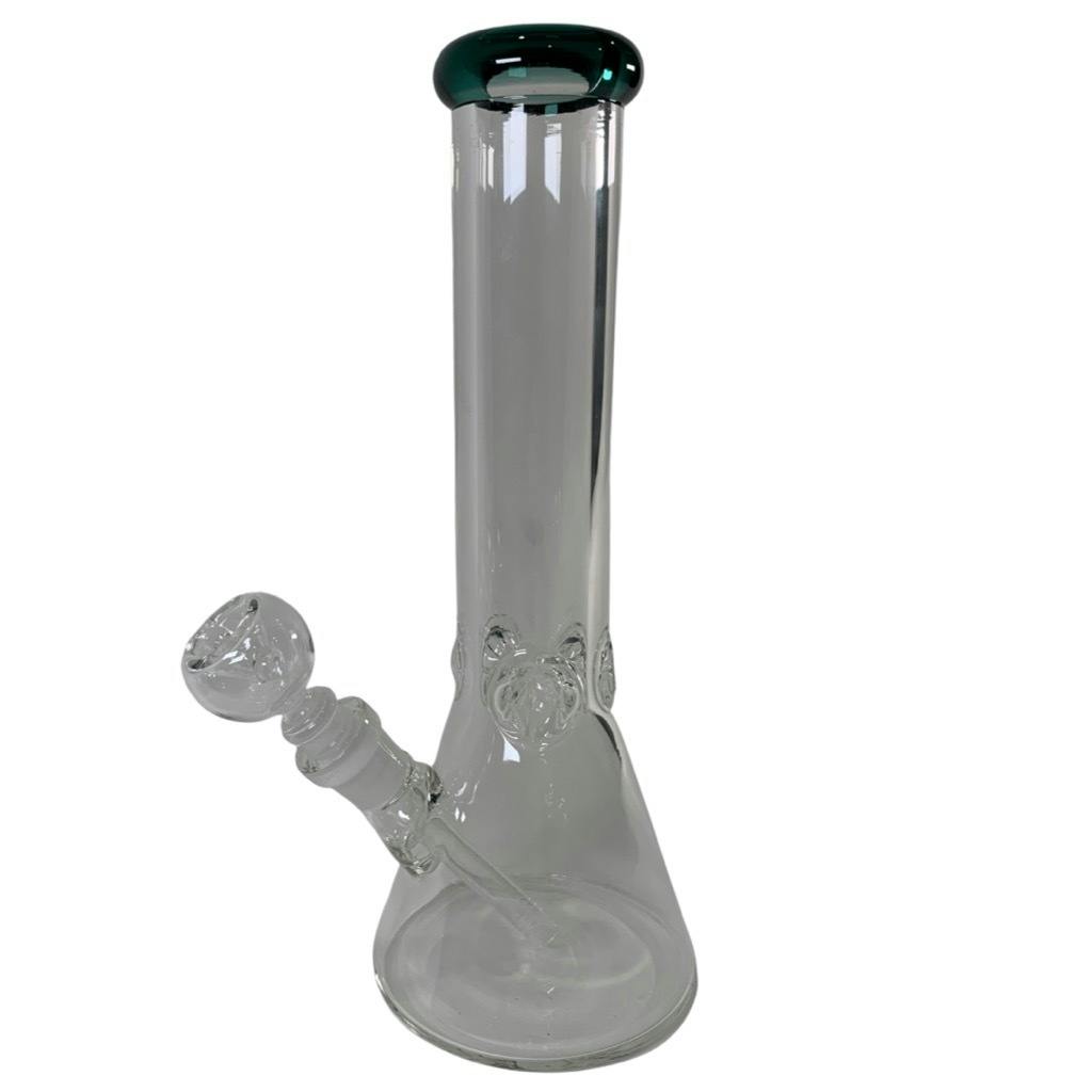 Bamboo Blaze - Glass 12 Inch Beaker Bong W/Ice Pinch