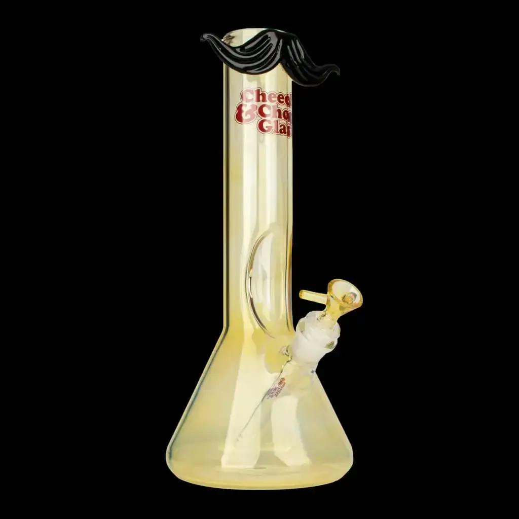 Cheech & Chong Glass 12" Tall Colour Changing Moustache Ride Beaker Base Water Pipe