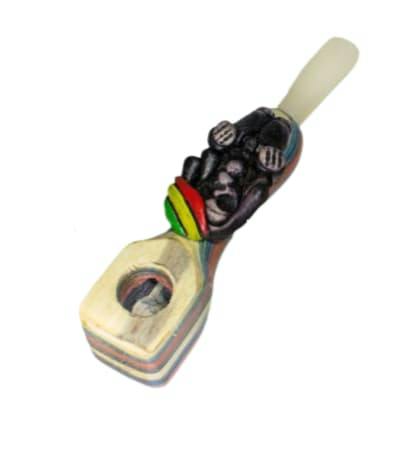 Long Stem Wooden Pipe - Design 3