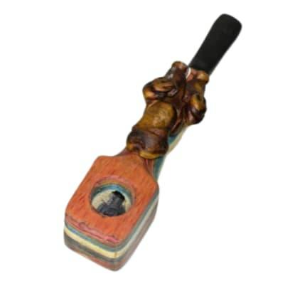 Long Stem Wooden Pipe - Design 2