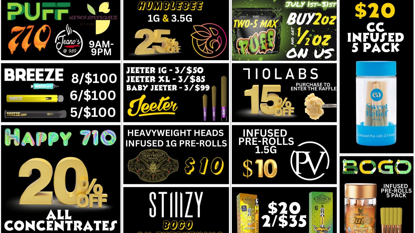 PUFF 710 DEALS🍯💨 at PUFF Recreational & Medical Weedmaps