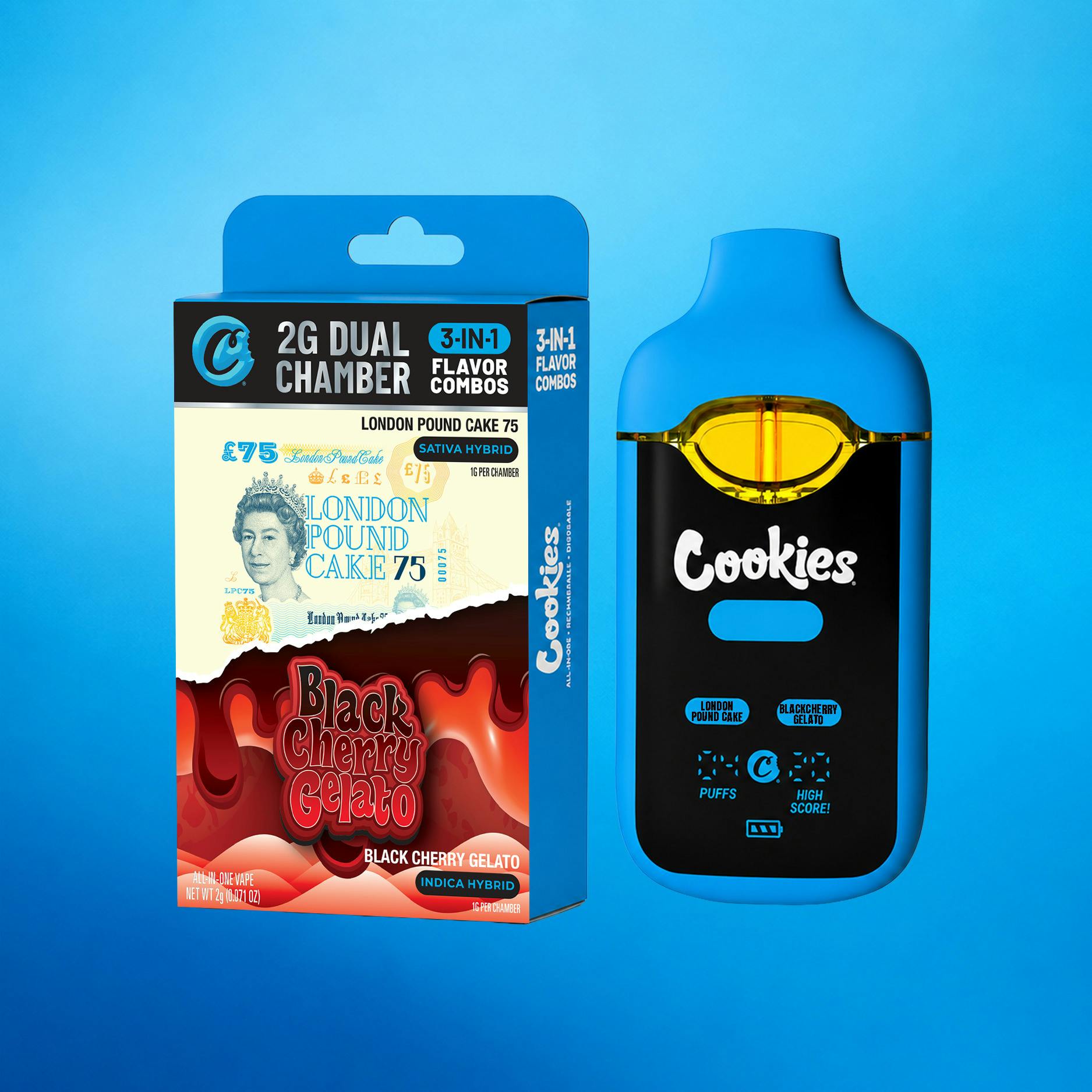 London Pound Cake #75 x Black Cherry Gelato | Dual Chamber Disposable | 2g