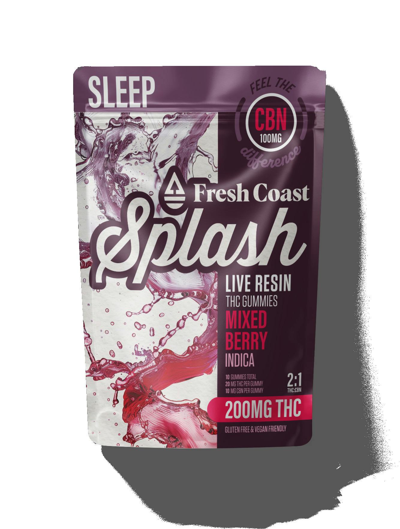 Mixed Berry Sleep 200mg 2:1 CBN Gummies by Splash