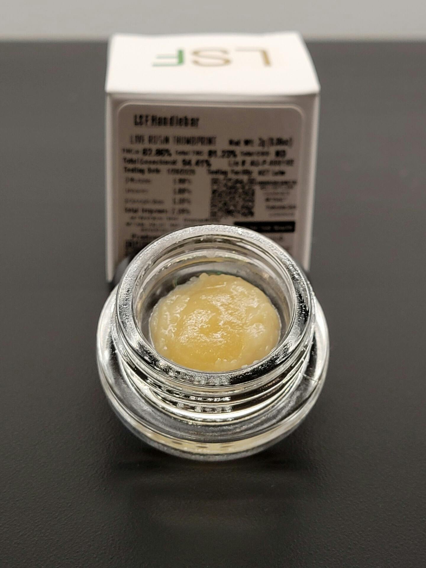 Rambutan x Blueberry Zkittlez 2g Live Rosin Thumbprint by Lightsky Farms