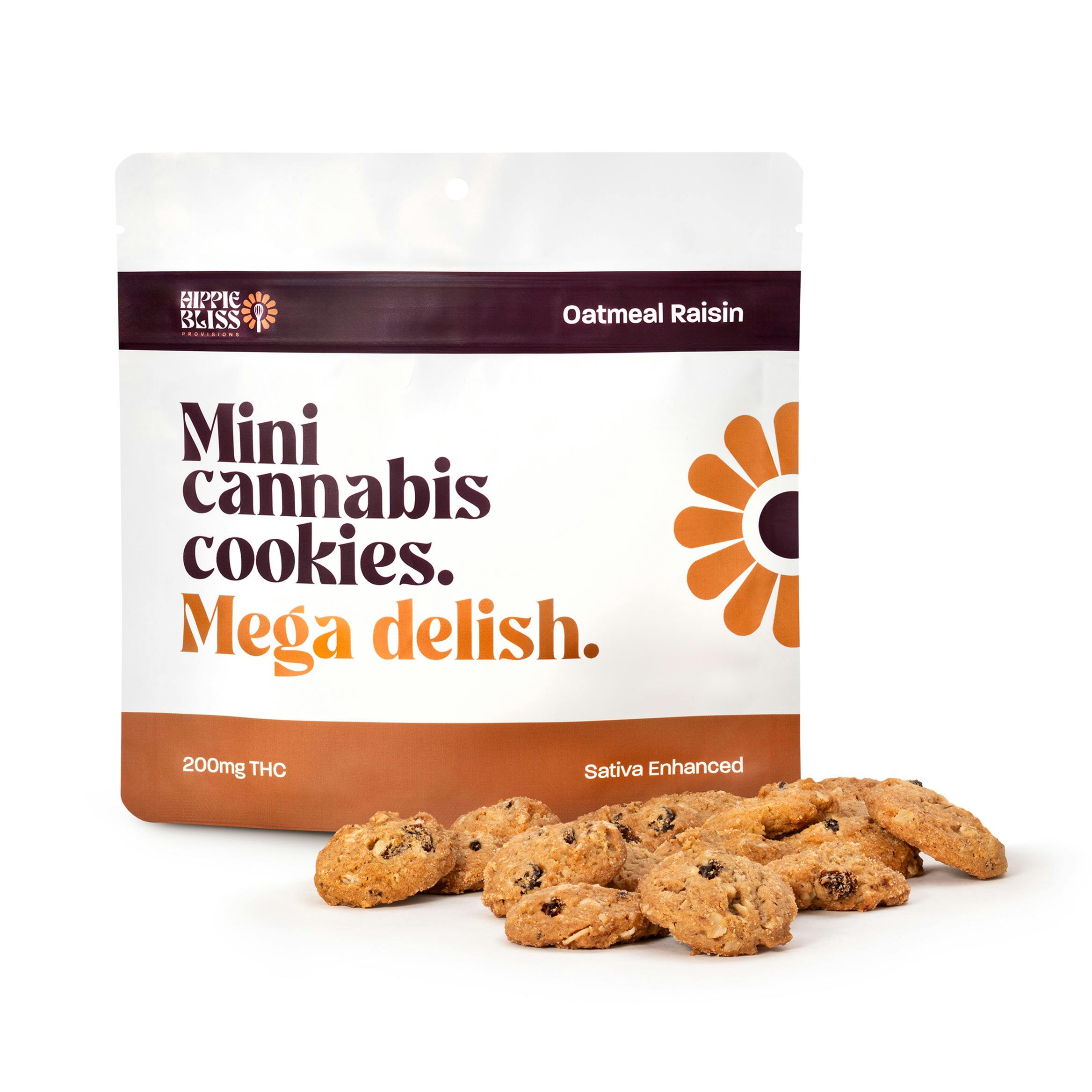 Oatmeal Raisin Cookies 200mg Sativa Enhanced by Hippie Bliss
