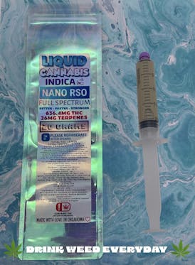 LIQUID CANNABIS - NANO RSO+ - 20G SYRINGE - 1,052MG TOTAL CANNABINOIDS