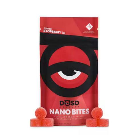 DŌSD Edibles - Nano Bites - Raspberry 1:1 CBD 250mg - 45 g