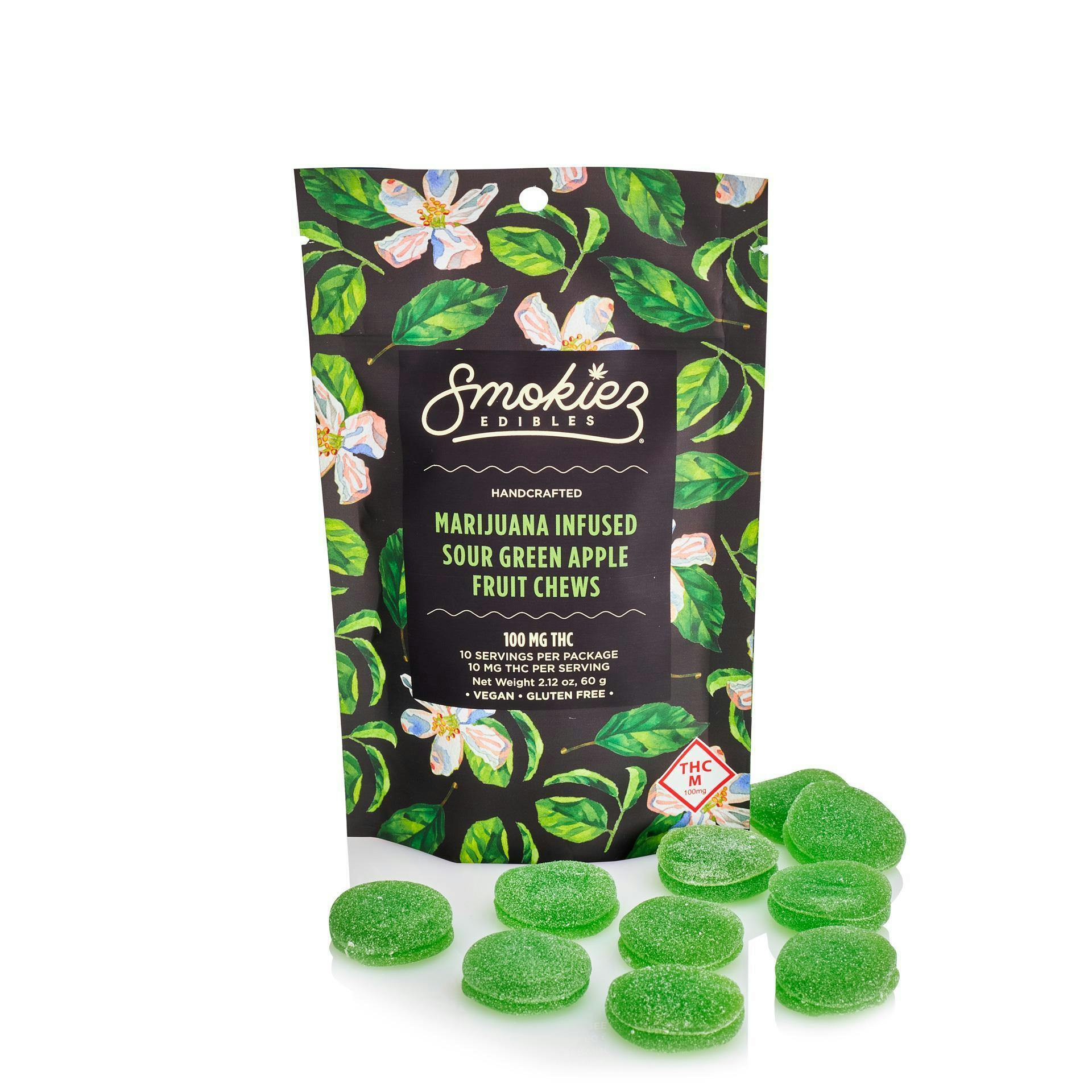- Gummies - Green Apple 1:1 - Hybrid - 100mg THC/100mg CBG