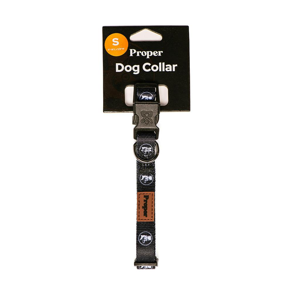 Proper Dog Collar Black- Small