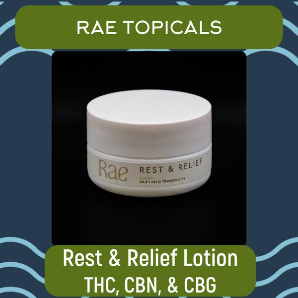 Rae Infused Lotion | Rest & Relief | 1:1:1 THC:CBG:CBN 1000mg at The Green Standard Dispensary