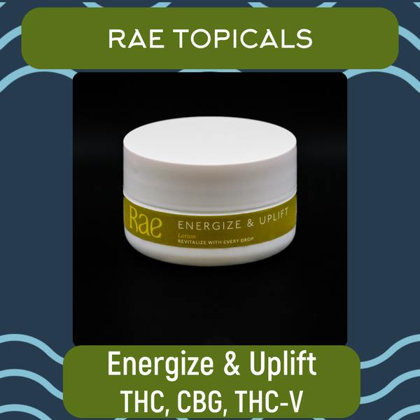 Rae Infused Lotion | Energize & Uplift | THC:CBG:THCV 1000mg at The Green Standard Dispensary