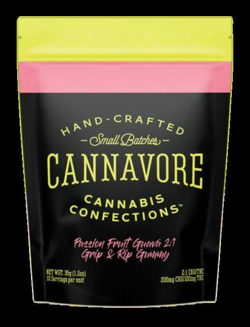 Cannavore - Passionfruit Guava 2:1 THC/CBD Gummies (100mg)