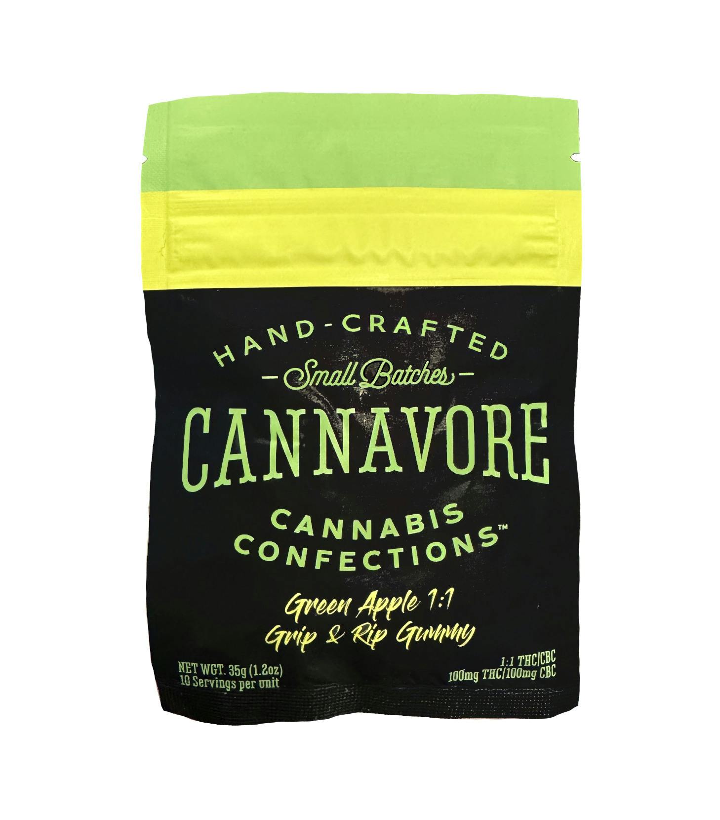 Cannavore - Green Apple 1:1 THC/CBC Gummies (100mg)