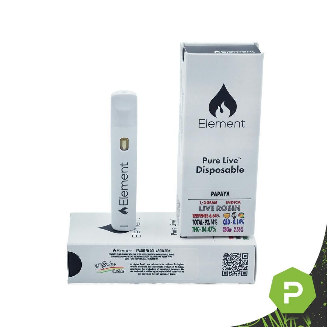Element | 0.5g Live Rosin Disposable | Papaya