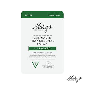 Mary's | 20mg Transdermal Patch | Relief 1:1