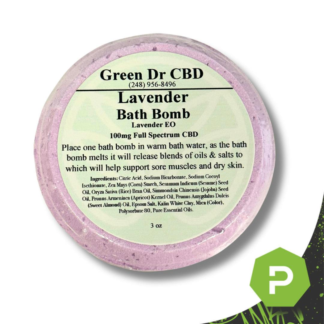 Green DR | 100mg CBD Bath Bomb | Lavender