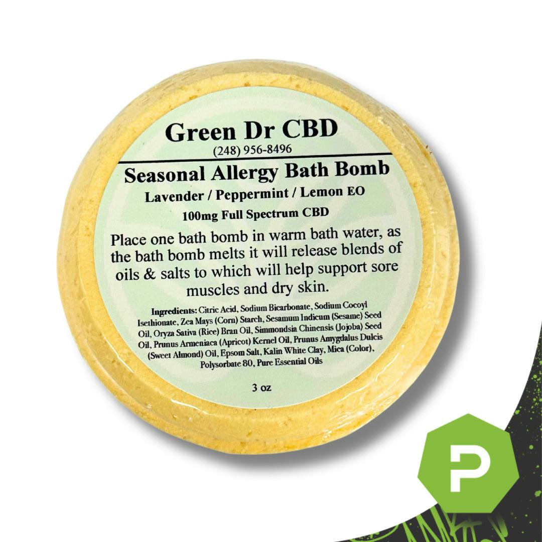 Green DR | 100mg CBD Bath Bomb | Seasonal Allergy Relief