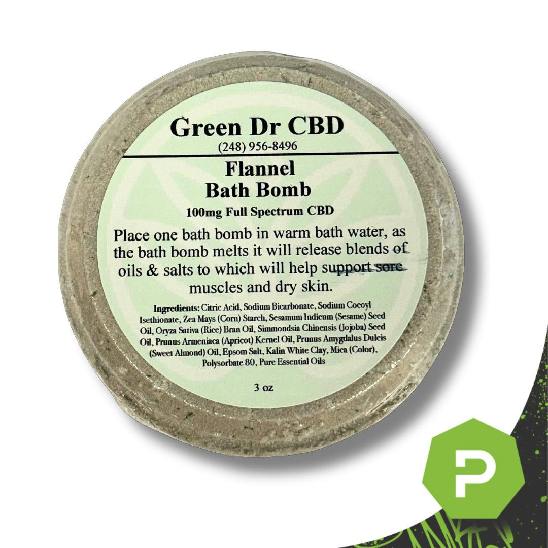 Green DR | 100mg CBD bath bomb | Lemon & Orange & Spearmint