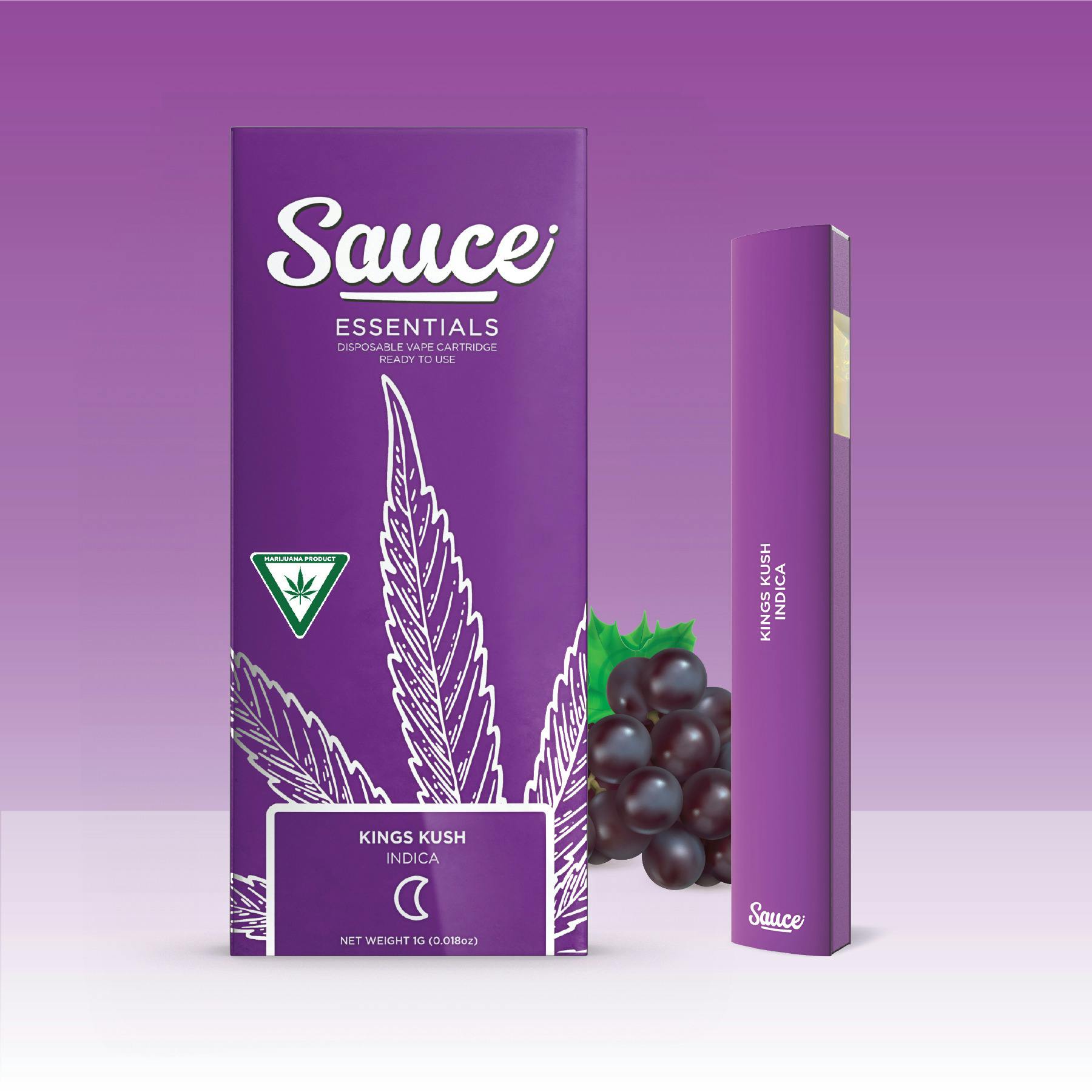 Sauce | Essentials | Kings Kush | Live Resin Disposable | 1g by Sauce.