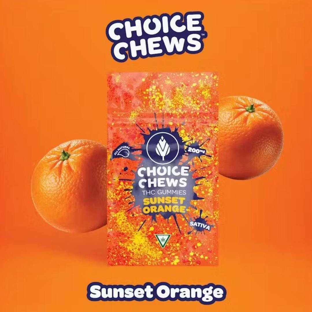 Choice Chews | 200mg Gummies | Sunset Orange